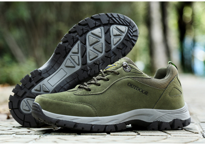 Men's Winter Waterproof Hiking Shoes, Suede Outdoor Trekking Boots for Cold Weather
