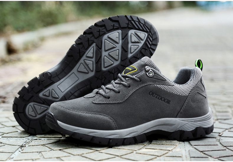 Men's Winter Waterproof Hiking Shoes, Suede Outdoor Trekking Boots for Cold Weather