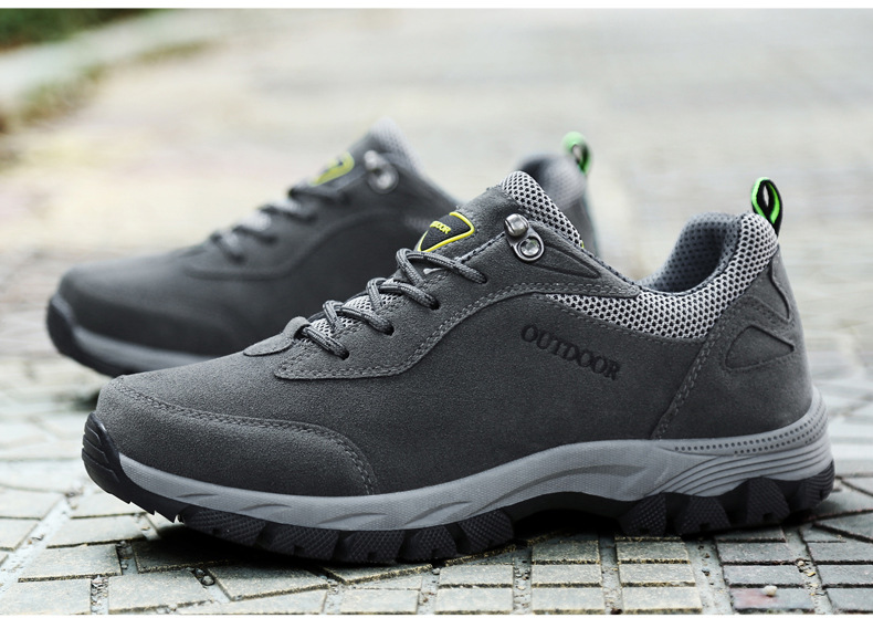 Men's Winter Waterproof Hiking Shoes, Suede Outdoor Trekking Boots for Cold Weather