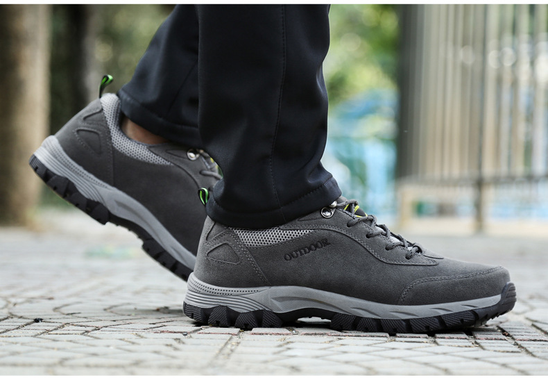 Men's Winter Waterproof Hiking Shoes, Suede Outdoor Trekking Boots for Cold Weather