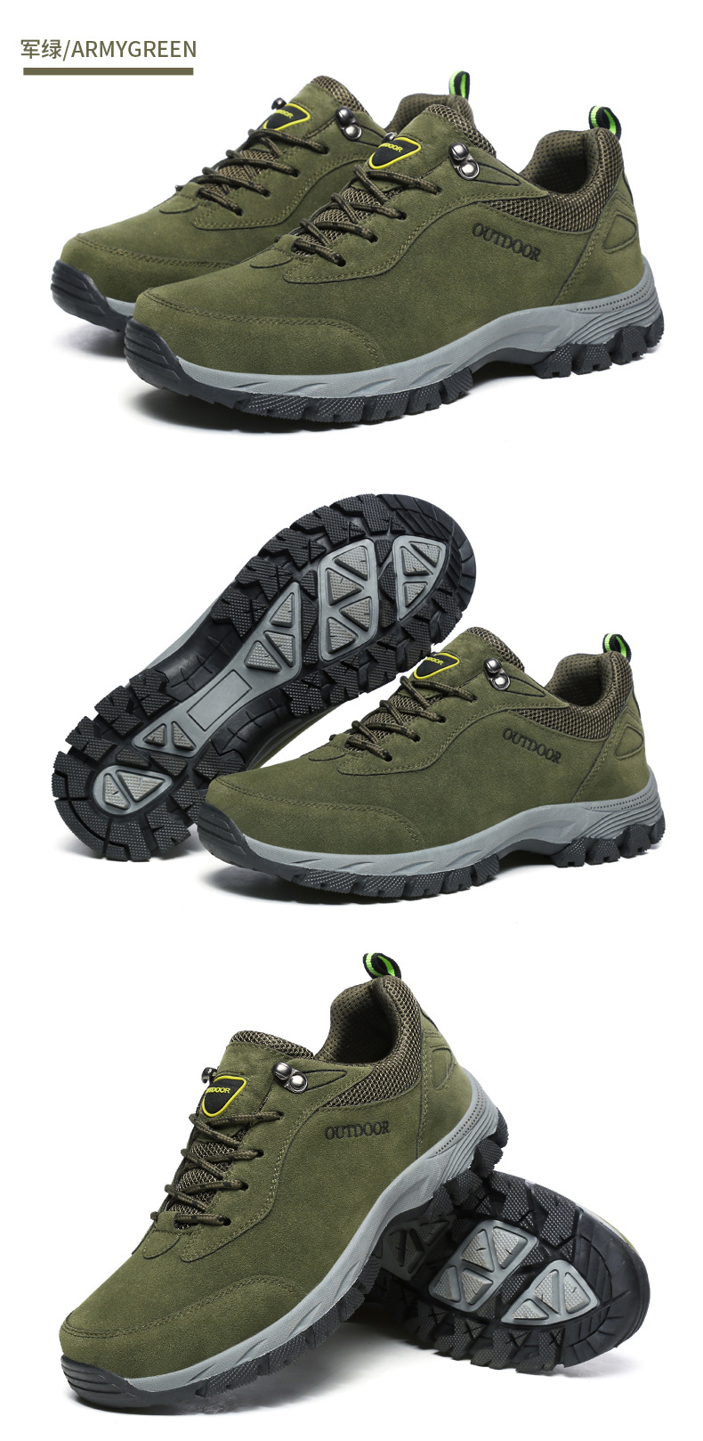 Men's Winter Waterproof Hiking Shoes, Suede Outdoor Trekking Boots for Cold Weather