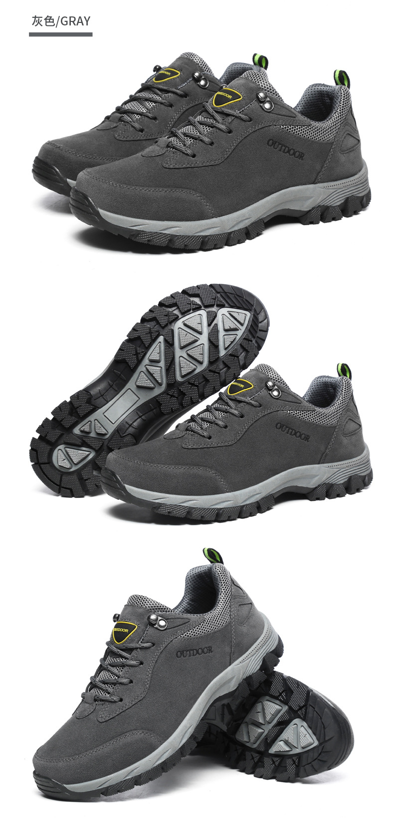 Men's Winter Waterproof Hiking Shoes, Suede Outdoor Trekking Boots for Cold Weather