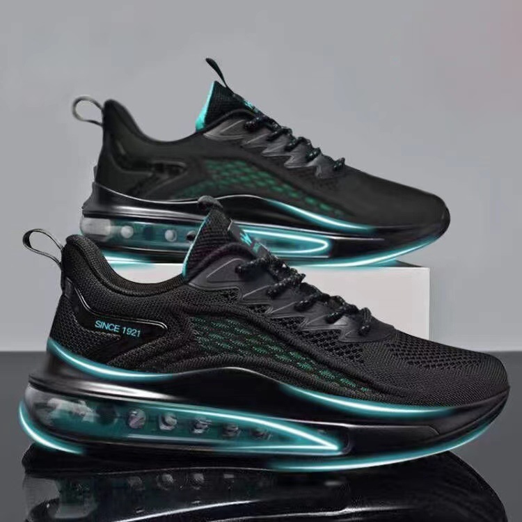 Men's Breathable Running Shoes with Air Cushion, Lightweight Knit Upper for Jogging