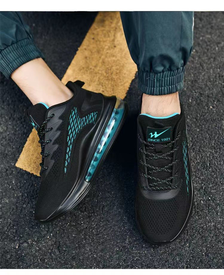 Men's Breathable Running Shoes with Air Cushion, Lightweight Knit Upper for Jogging