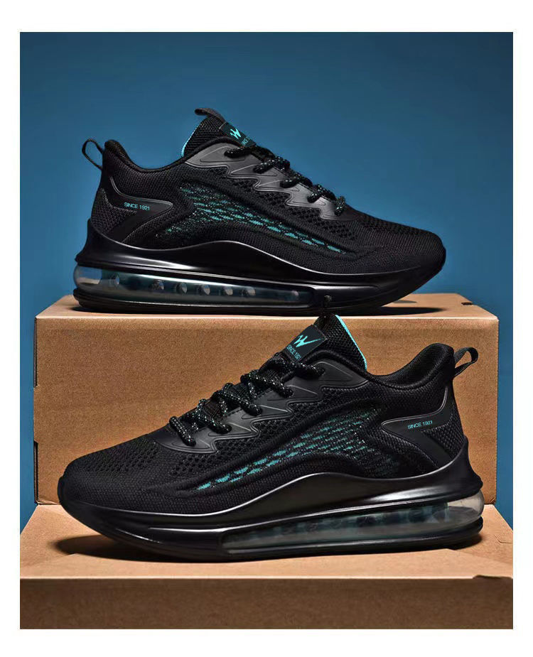 Men's Breathable Running Shoes with Air Cushion, Lightweight Knit Upper for Jogging