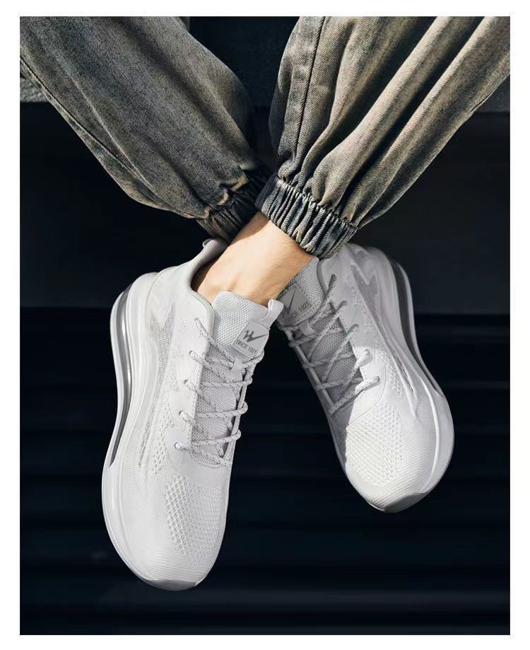 Men's Breathable Running Shoes with Air Cushion, Lightweight Knit Upper for Jogging