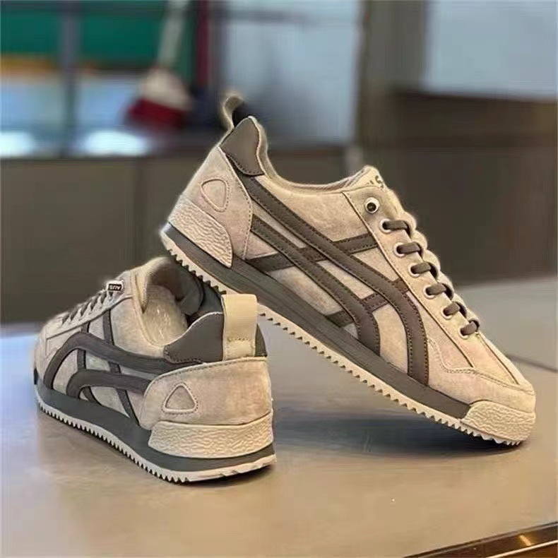 Men's Casual Breathable Retro Flat Sneakers, Low-Top Walking Shoes for Spring