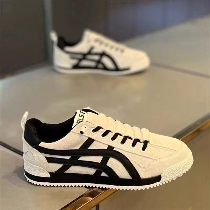 Men's Casual Breathable Retro Flat Sneakers, Low-Top Walking Shoes for Spring