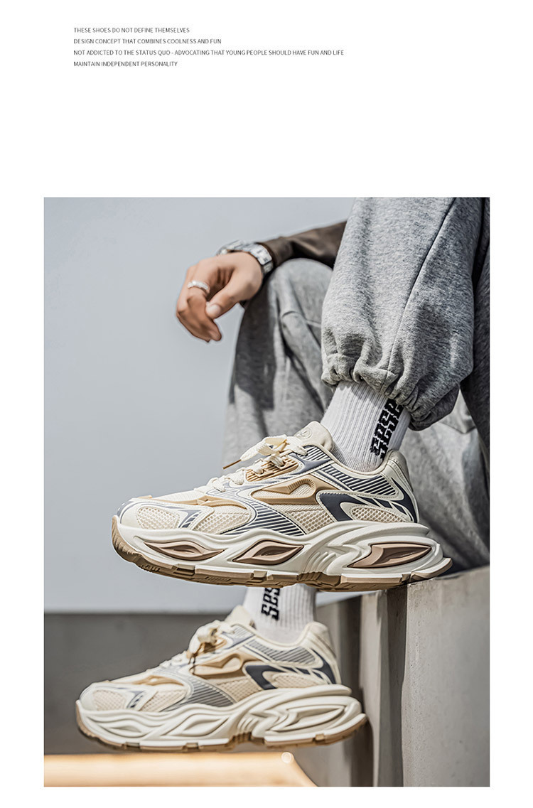 Men's Breathable Chunky Sneakers Casual Comfortable Walking Shoes