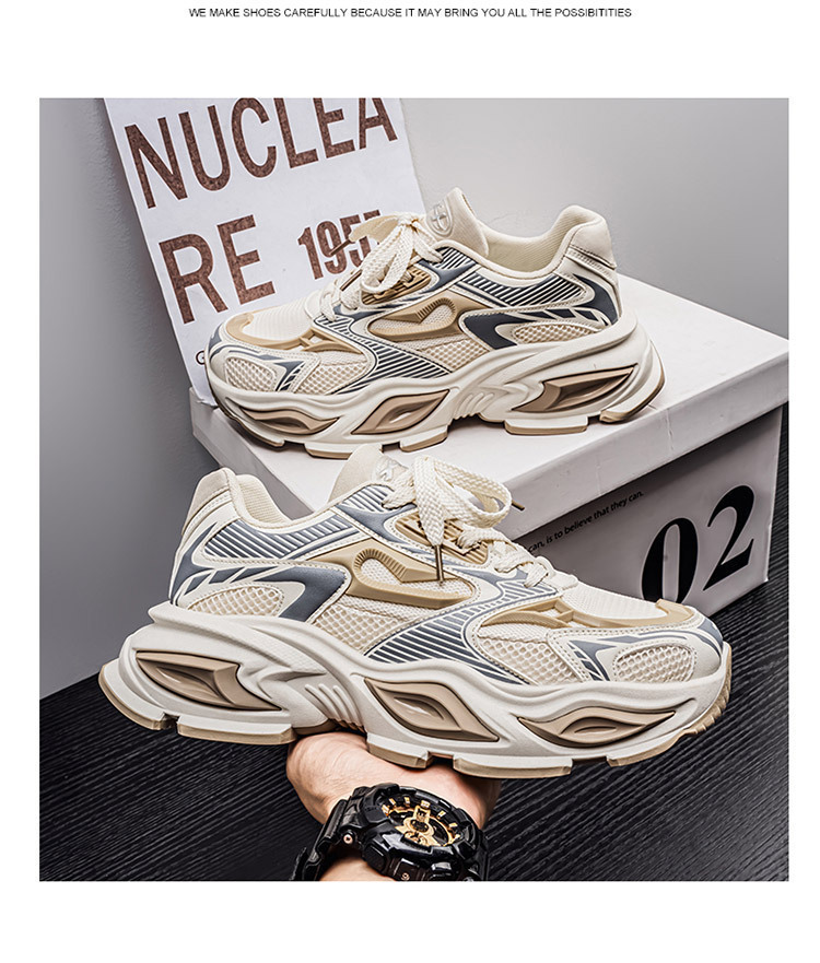 Men's Breathable Chunky Sneakers Casual Comfortable Walking Shoes