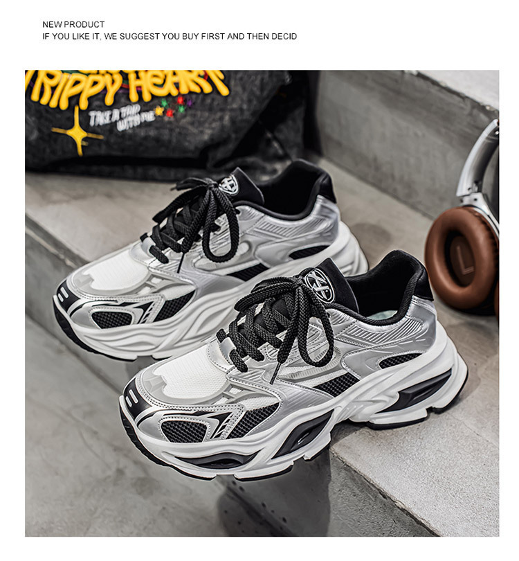 Men's Breathable Chunky Sneakers Casual Comfortable Walking Shoes