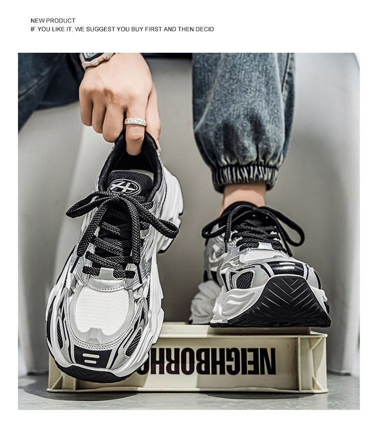 Men's Breathable Chunky Sneakers Casual Comfortable Walking Shoes