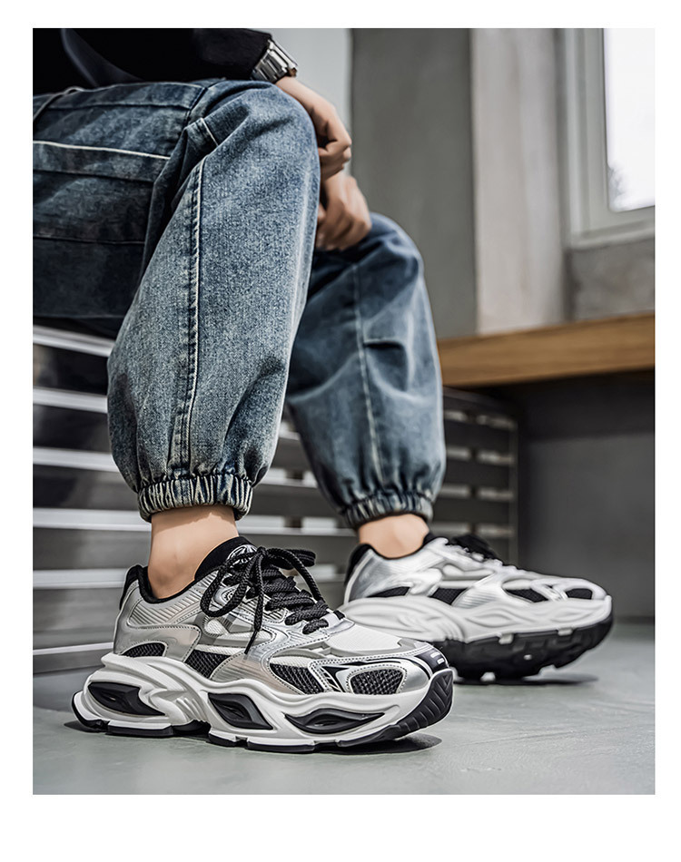 Men's Breathable Chunky Sneakers Casual Comfortable Walking Shoes