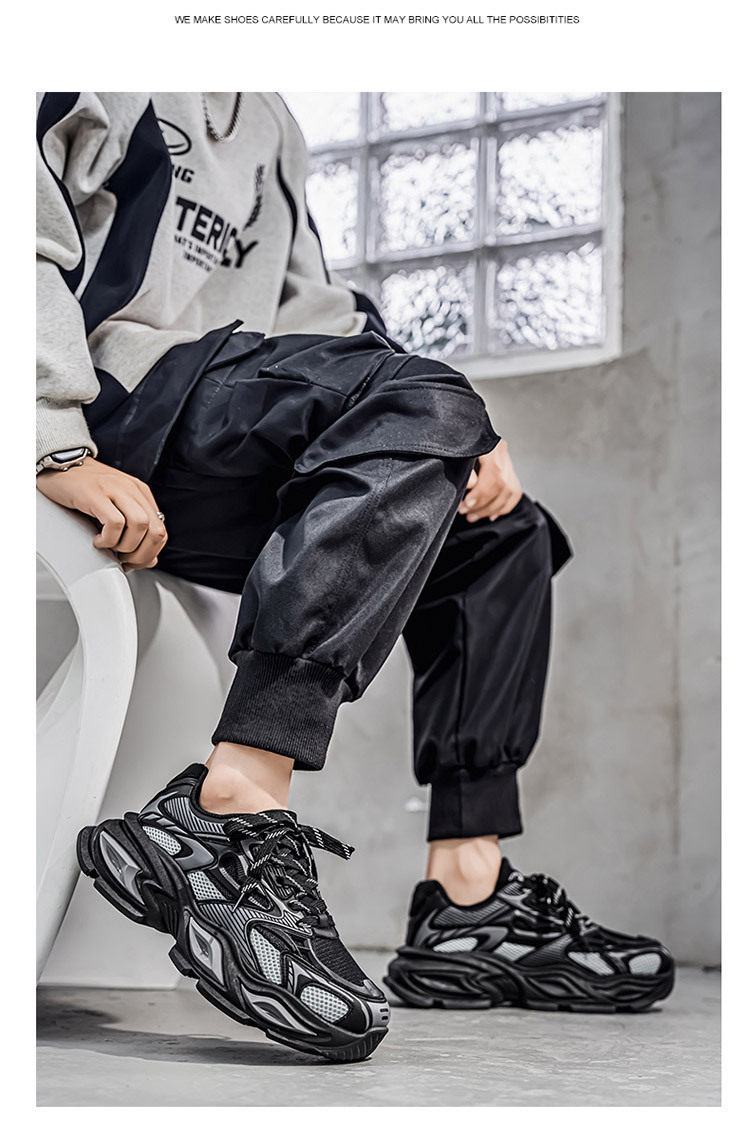 Men's Breathable Chunky Sneakers Casual Comfortable Walking Shoes