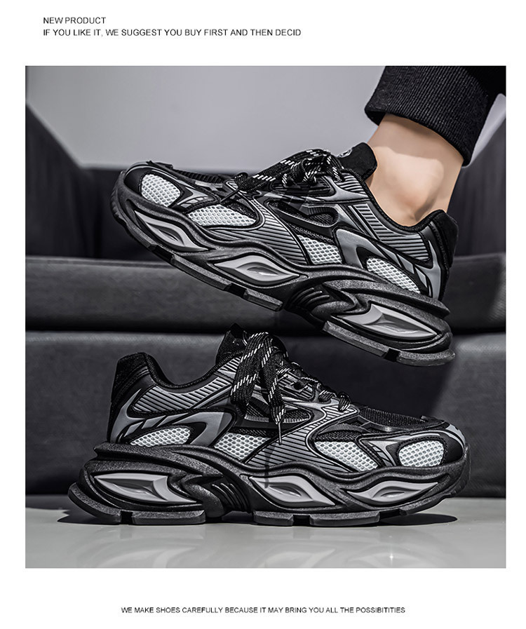 Men's Breathable Chunky Sneakers Casual Comfortable Walking Shoes