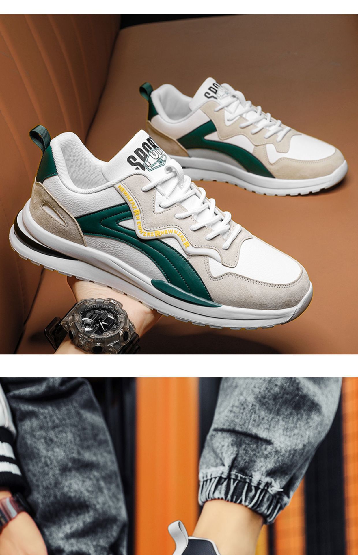 Men's Breathable Casual Running Shoes, Lightweight Comfortable Sneakers for Spring Summer Fall