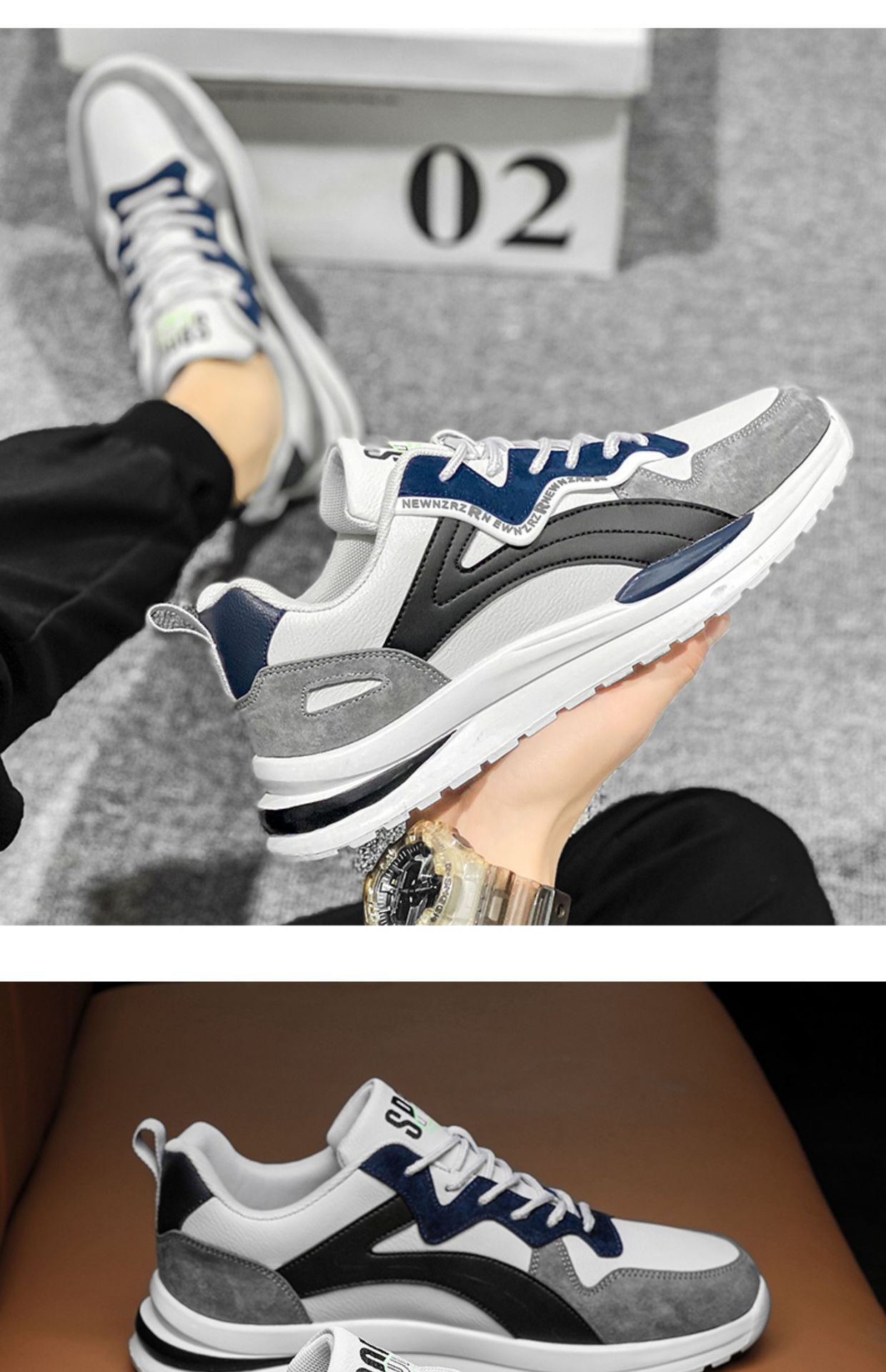 Men's Breathable Casual Running Shoes, Lightweight Comfortable Sneakers for Spring Summer Fall