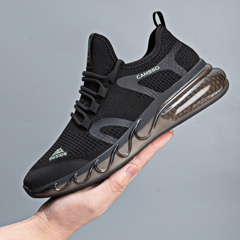 Men's Breathable Knit Running Shoes, Lightweight Casual Sneakers for Spring Summer