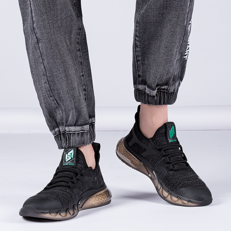 Men's Breathable Knit Running Shoes, Lightweight Casual Sneakers for Spring Summer