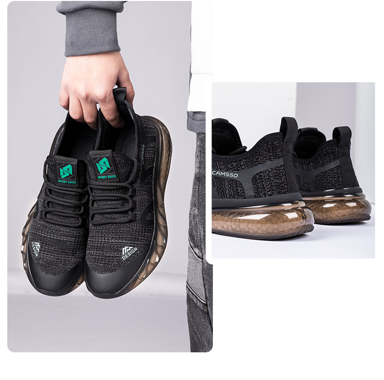 Men's Breathable Knit Running Shoes, Lightweight Casual Sneakers for Spring Summer