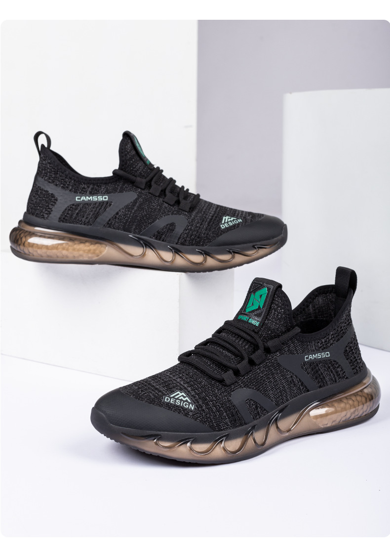 Men's Breathable Knit Running Shoes, Lightweight Casual Sneakers for Spring Summer