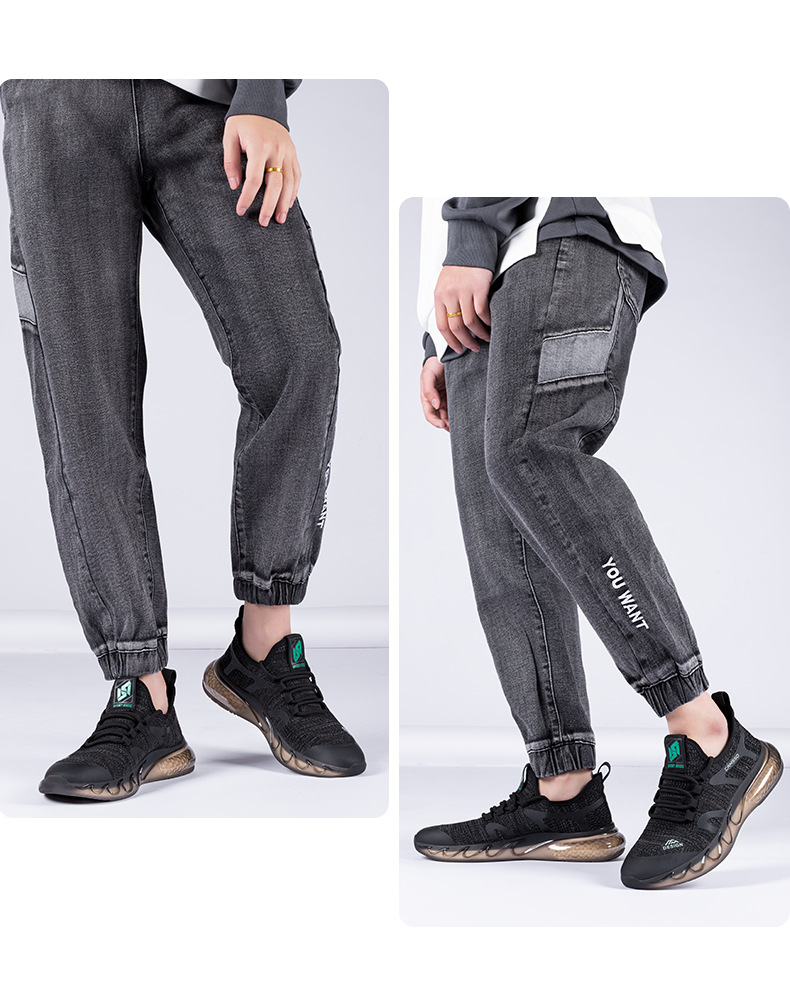 Men's Breathable Knit Running Shoes, Lightweight Casual Sneakers for Spring Summer