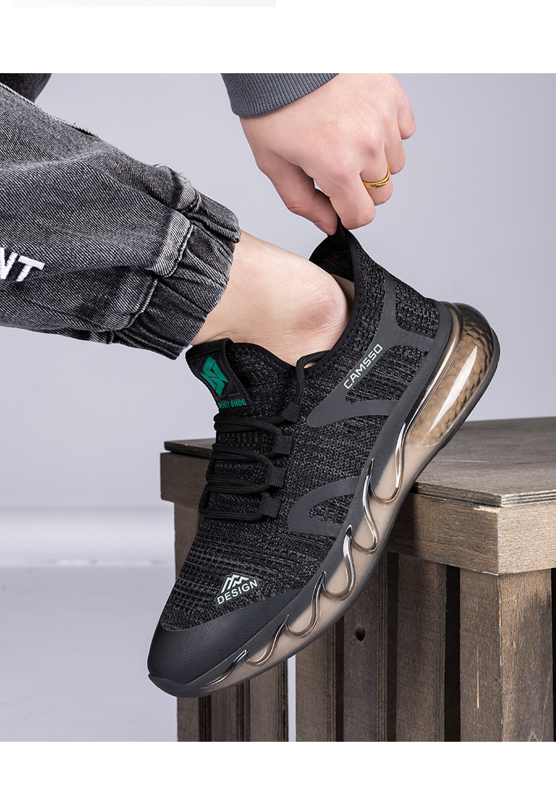 Men's Breathable Knit Running Shoes, Lightweight Casual Sneakers for Spring Summer