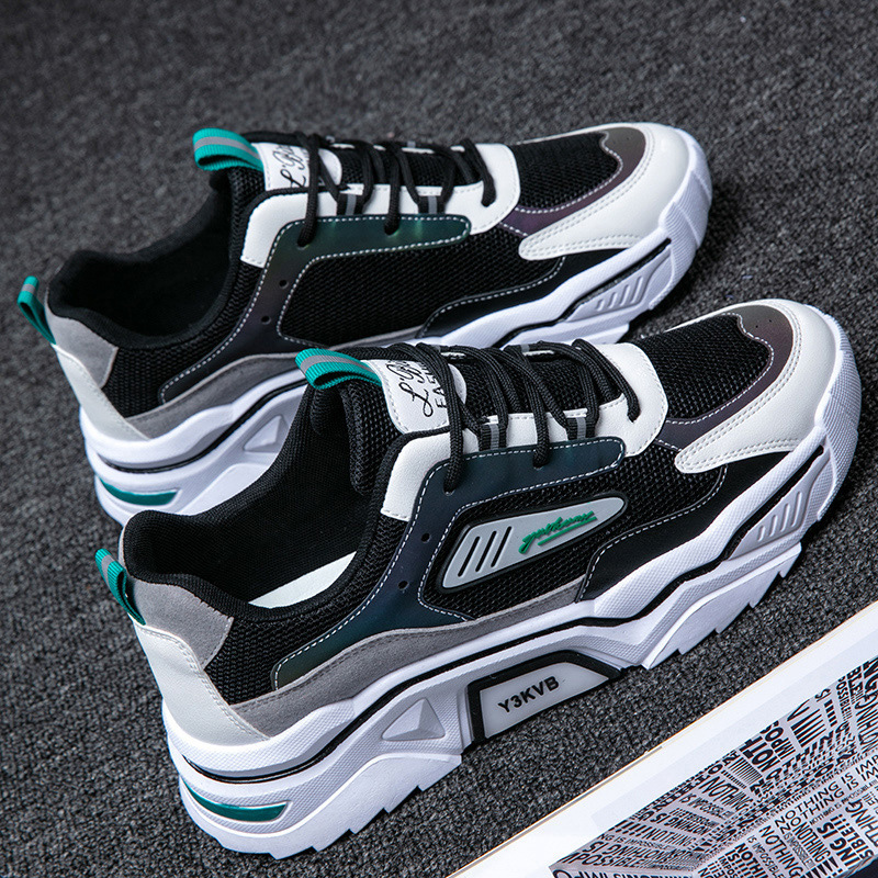 Men's Breathable Mesh Casual Sneakers Low-Top Thick Sole Summer Shoes