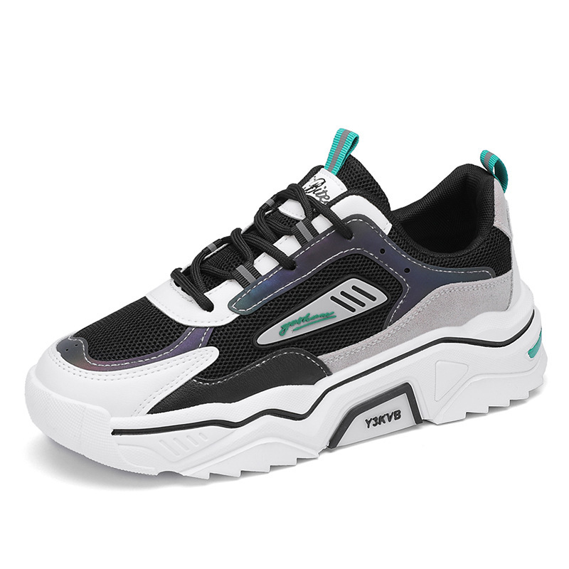 Men's Breathable Mesh Casual Sneakers Low-Top Thick Sole Summer Shoes
