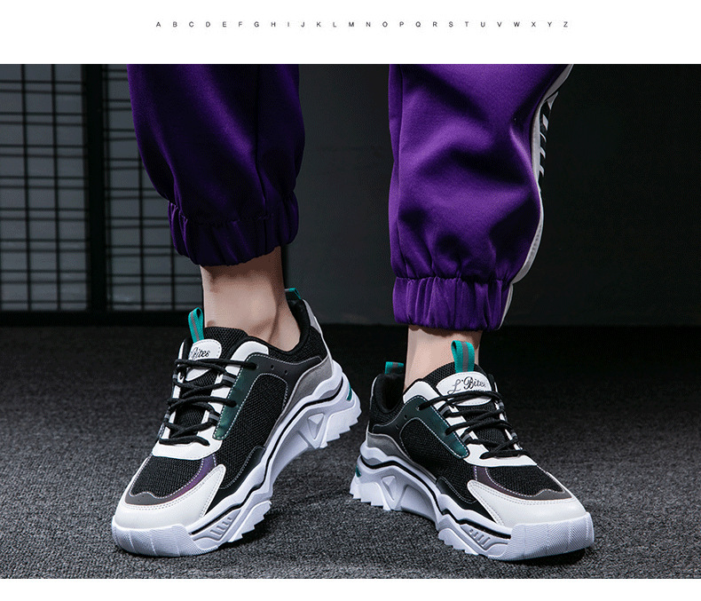 Men's Breathable Mesh Casual Sneakers Low-Top Thick Sole Summer Shoes