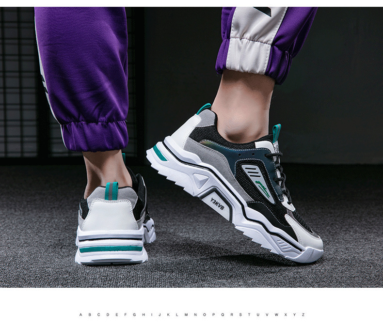 Men's Breathable Mesh Casual Sneakers Low-Top Thick Sole Summer Shoes
