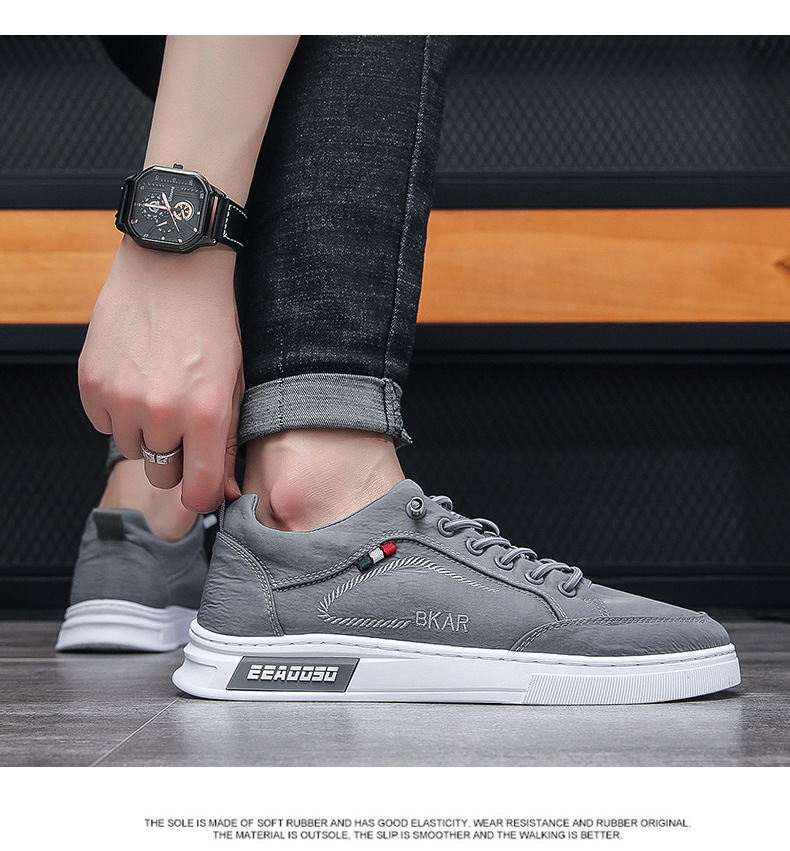 Men Canvas Slip-on Shoes Breathable Low-top Casual Sneakers for Summer