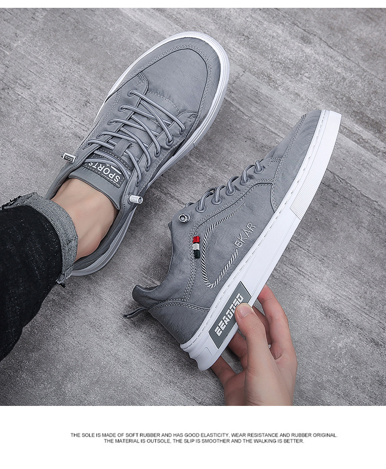 Men Canvas Slip-on Shoes Breathable Low-top Casual Sneakers for Summer