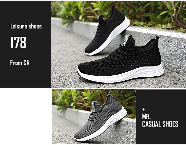 Men's Breathable Running Shoes Soft Sole Lightweight Casual Sneakers