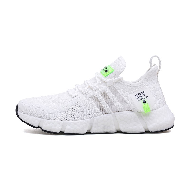 Men's breathable mesh running shoes summer lightweight fly-woven sneakers