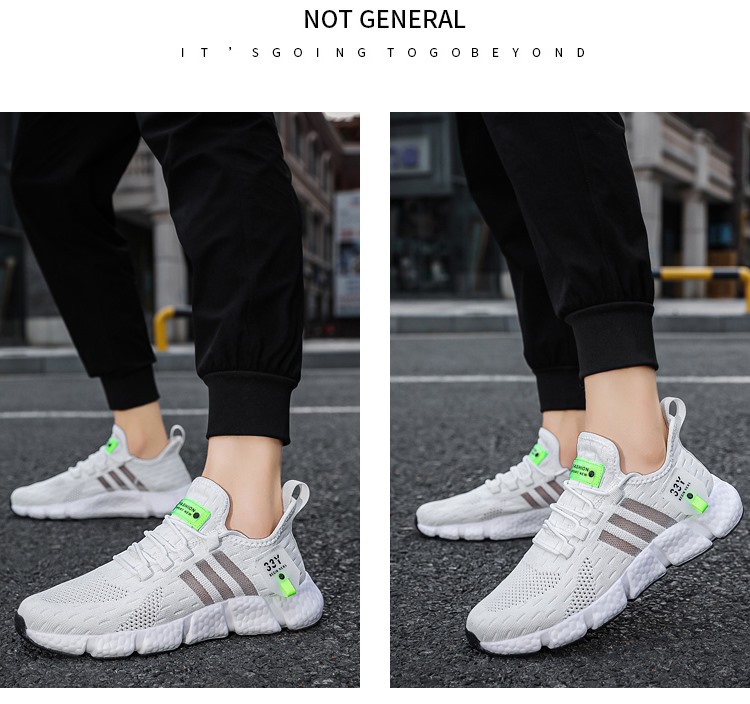 Men's breathable mesh running shoes summer lightweight fly-woven sneakers