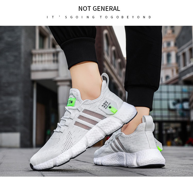 Men's breathable mesh running shoes summer lightweight fly-woven sneakers