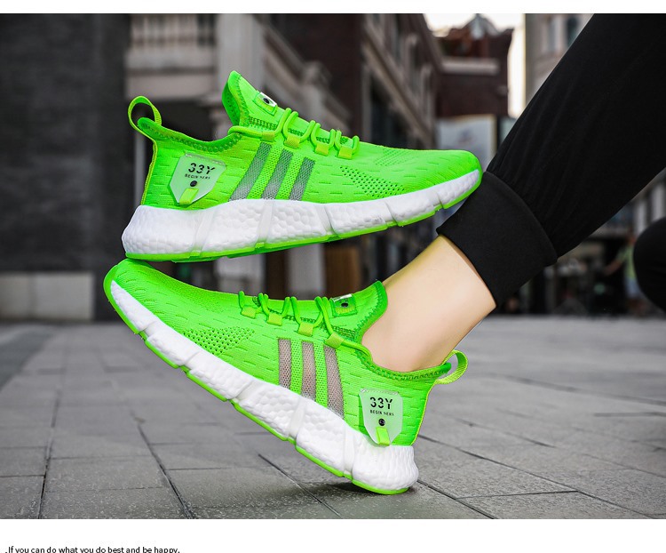 Men's breathable mesh running shoes summer lightweight fly-woven sneakers