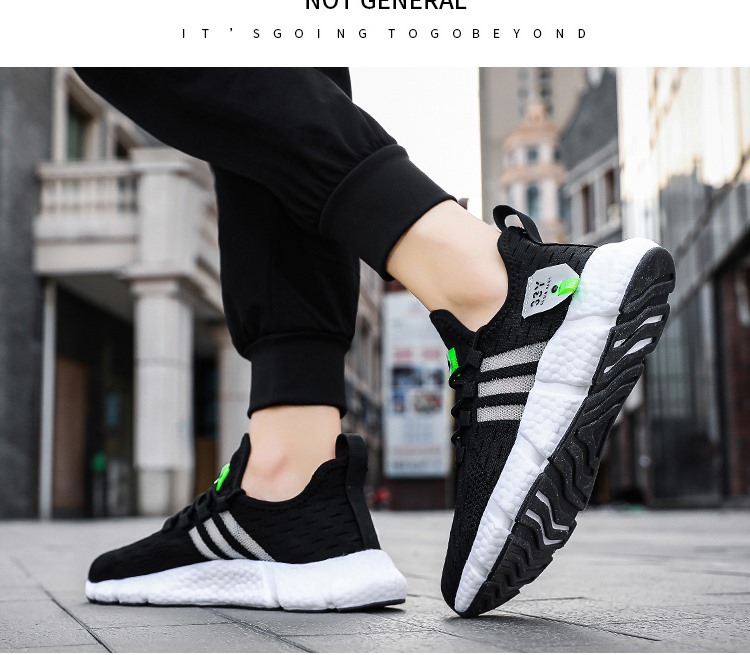 Men's breathable mesh running shoes summer lightweight fly-woven sneakers