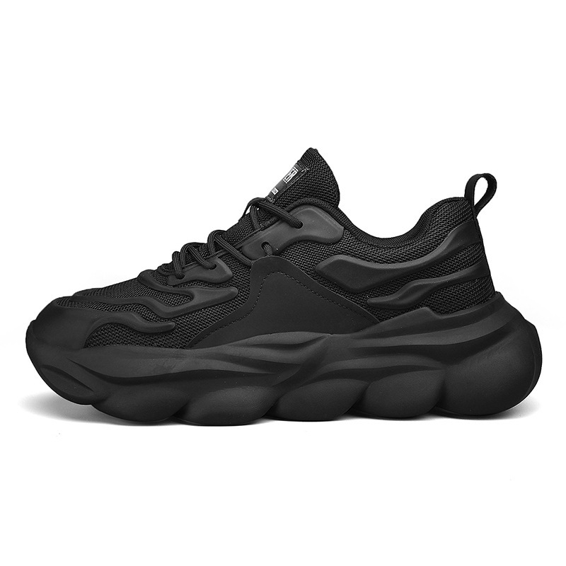 Men's Chunky Sneakers Low-Top Casual Shoes Breathable Mesh Thick Sole