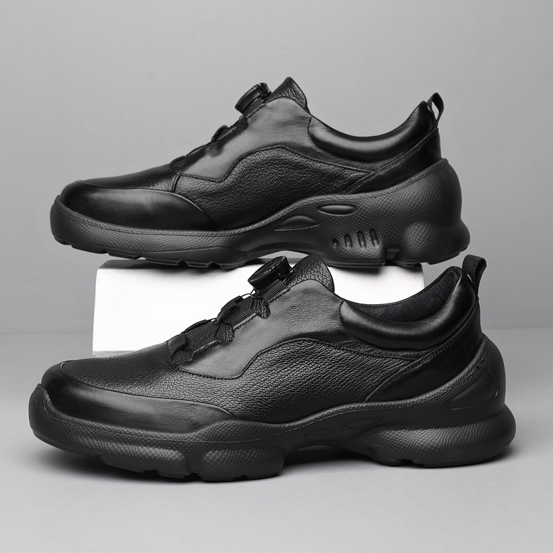 Men's Casual Leather Walking Shoes, Lightweight Comfortable Outdoor Sneakers