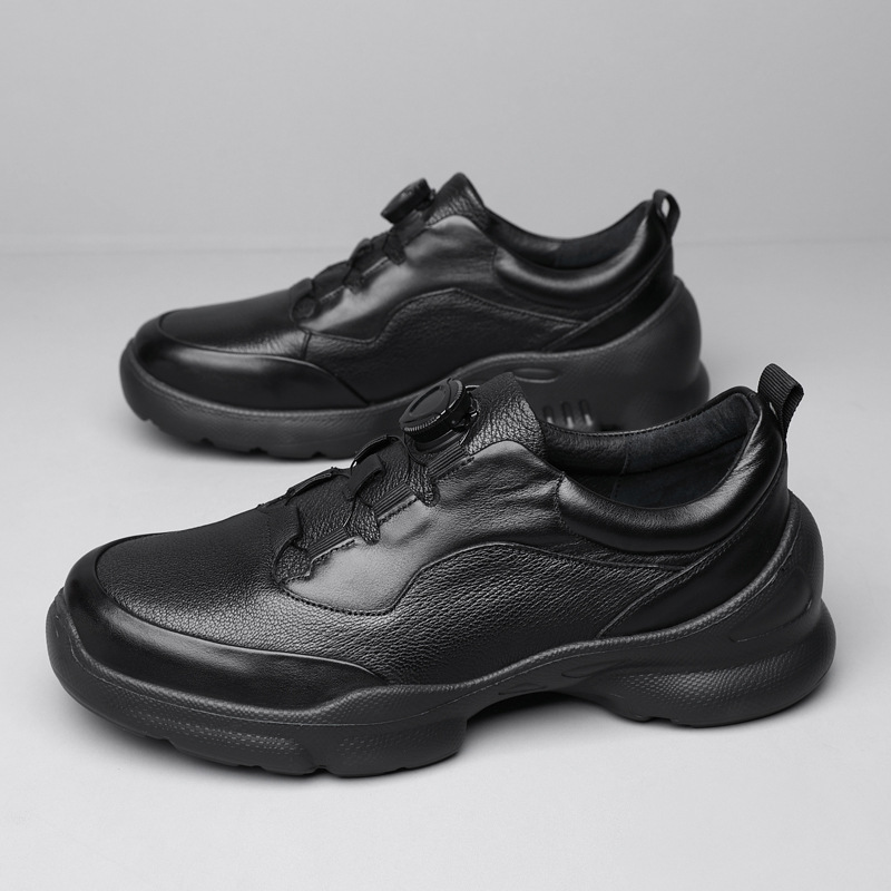 Men's Casual Leather Walking Shoes, Lightweight Comfortable Outdoor Sneakers