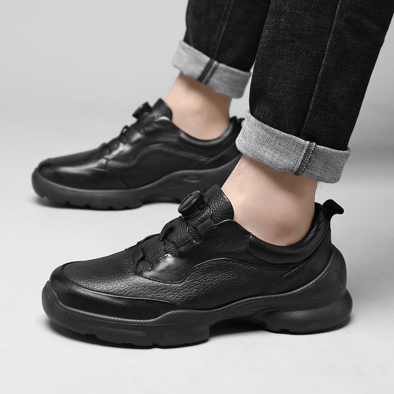 Men's Casual Leather Walking Shoes, Lightweight Comfortable Outdoor Sneakers