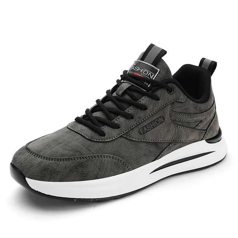 Men's Slip-resistant Work Shoes PU Leather Low-top Casual Sneakers for Construction