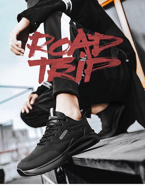 Men's Slip-resistant Work Shoes PU Leather Low-top Casual Sneakers for Construction