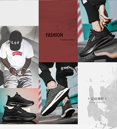Men's Slip-resistant Work Shoes PU Leather Low-top Casual Sneakers for Construction