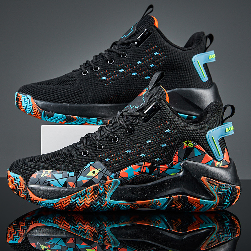 Men's Breathable Basketball Shoes, Anti-Slip Training Sneakers for Fitness