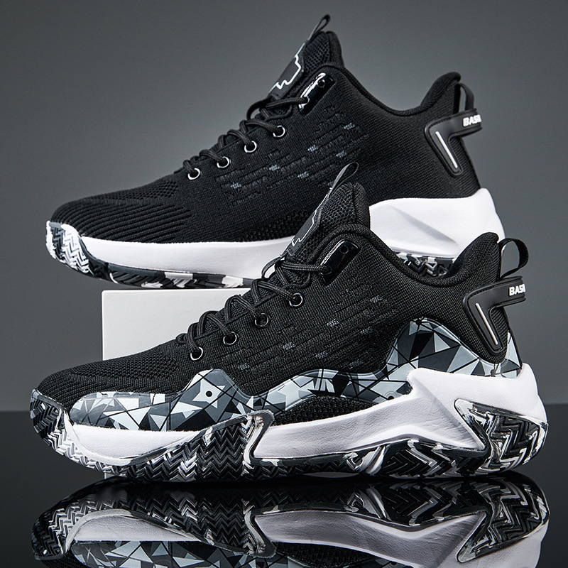 Men's Breathable Basketball Shoes, Anti-Slip Training Sneakers for Fitness