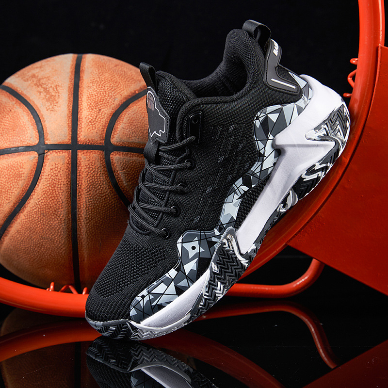Men's Breathable Basketball Shoes, Anti-Slip Training Sneakers for Fitness