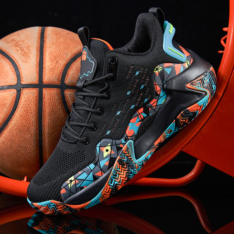Men's Breathable Basketball Shoes, Anti-Slip Training Sneakers for Fitness